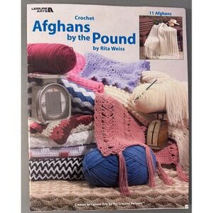 Leisure Arts "Afghans By The Pound" Crochet Pattern Book – 11 Designs by Rita We